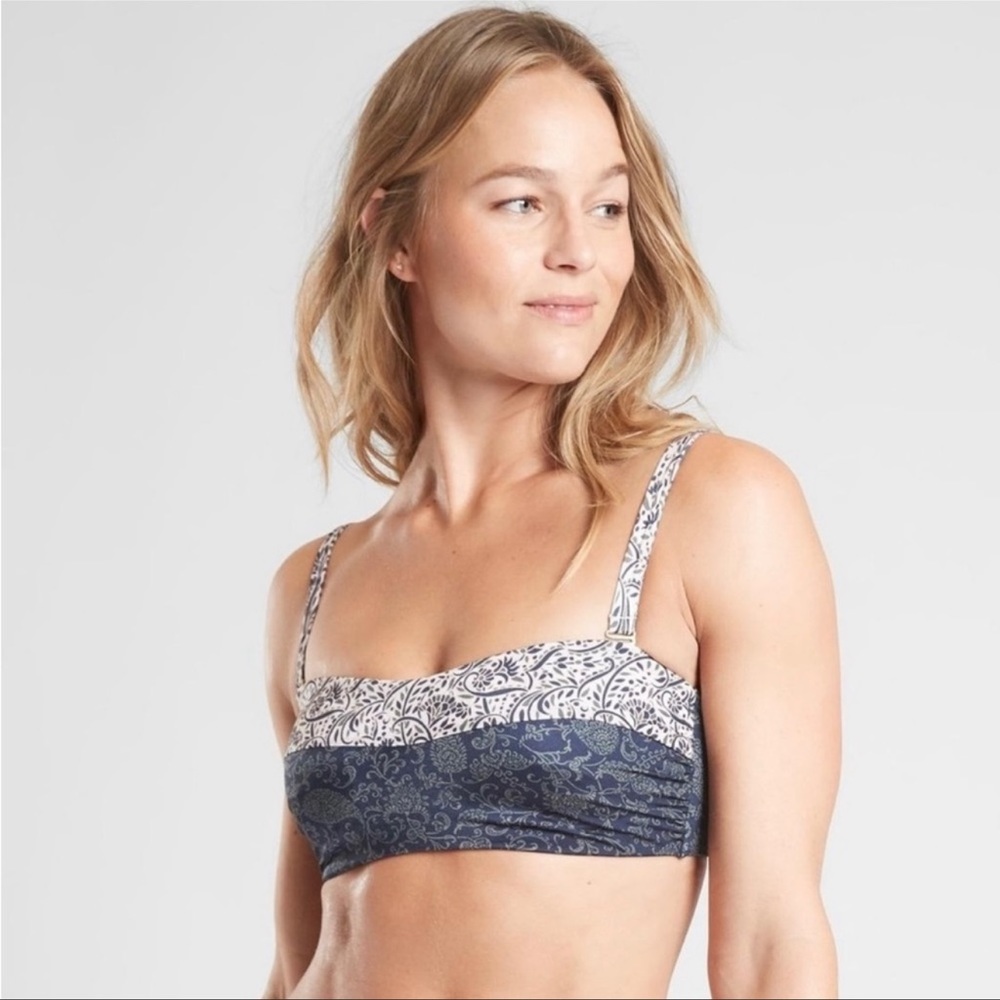 NWT Athleta Aqualuxe Batik Bandeau Swim Top
